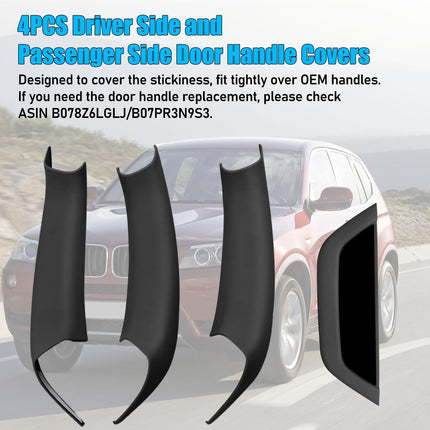 Black Door Handle Covers for BMW X3 F25 & X4 F26 – 4Pcs Snap-On Set | Jaronx