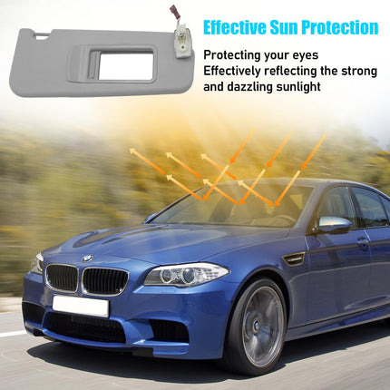 BMW 5 Series F10/F11 2010-2016 Right Sun Visor (with Mirror, Gray) | Jaronx