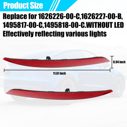 Tesla Model Y Rear Bumper Reflector 2020-2023 | Pair | 1626226-00-C | Jaronx