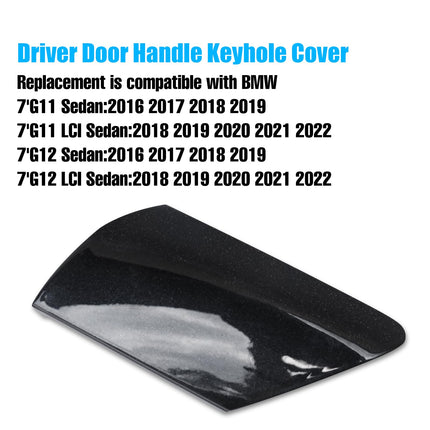 For BMW Door Handle Key Hole Cover (Black Sapphire) 7 Series G11 G12 2016-2022, Front Left Driver Side Exterior Door Handle Keyhole Cap for BMW 730 740 745 750 760-51217474681 | Jaronx