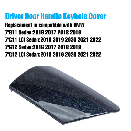 For BMW Door Handle Key Hole Cover (Carbon Black) 7 Series G11 G12 2016-2022, Driver Side Door Lock Cover Replacement for BMW 730 740 745 750 760 Handle Keyhole Cap 51217474681 | Jaronx