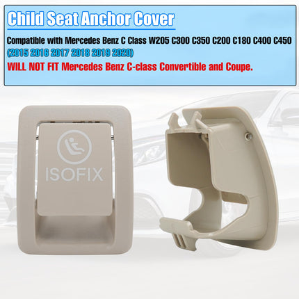For Mercedes Benz Child Seat Anchor Cover C Class W205 C300 C350 C200 C180 C400 C450(2015-2020), ISOFIX Rear Seat Latch Anchor Cover for C Class W205 A2059200513 (Light Beige) | Jaronx