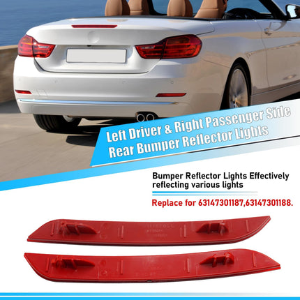 BMW Rear Bumper Reflector for 3' F30 2013-2015, 4' F32/F33/F36 2014-2016, Left & Right Rear Bumper Red Marker Lights Lens Trim, Tail Reflector Light Replacement for BMW| Jaronx