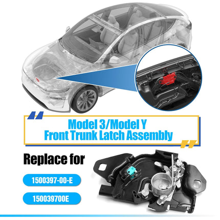 For Tesla Front Hood Latch Lock for Model 3 2021-2023/Model Y 2020-2024, 1500397-00-E 150039700E, Front Hood Frunk Lock Latch Actuator Replacement for Tesla 3/Y Accessories| Jaronx