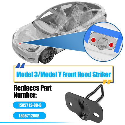 For Tesla Front Hood Lock Latch Striker for Model 3 2021-2023/Model Y 2020-2024, 1505712-00-B 150571200B, Front Hood Bonnet Latch Lock Striker Replacement for Tesla 3/Y Accessories| Jaronx