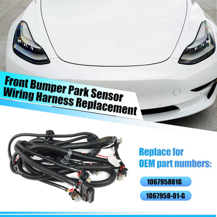 For Tesla Model 3 Front Bumper Parking Wiring Harness 2017-2020, Front Bumper Park Sensor Wiring Harness Replacement for Tesla Model 3, Replace for 106795801G 1067958-01-G| Jaronx