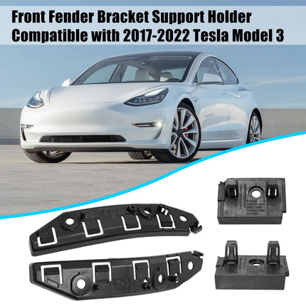 For Tesla Model 3 Front Bumper Bracket 2017-2024, 4PCS Left & Right Front Bumper Fender Retainers Bracket Set for Tesla Model 3 1084181-00-E,1084182-00-E,1084171-00-F,1084172-00-F| Jaronx