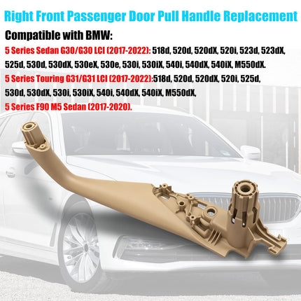 For BMW 5 Series G30/G31/F90 Front Right Door Pull Handle Beige 2017-2022,Replacement 51417438522|Jaronx
