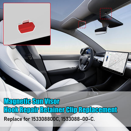 For Tesla Model 3/Y Magnetic Sun Visor Clip 2021-23 OEM#1533088-00-C | Jaronx