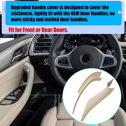 For BMW X3 G01/X4 G02 Door Handle Covers,2PCS Left/Right Interior Beige Door Pull Handle Covers for X3 G01 2017-2024,X4 G02 2017-2024| Jaronx