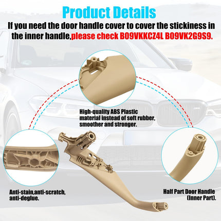 For BMW 5 Series G30/G31/F90 Front Left Door Pull Handle Beige 2017-2022,51417438521| Jaronx