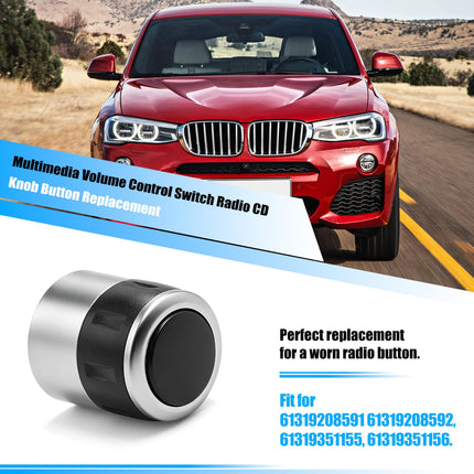 For BMW Radio Volume Knob Button X3 F25 2010-2016/X4 F26 2014-2017,Multimedia Volume Control Switch Radio CD Knob Button Replacement without Icon for BMW X3 F25/X4 F26 61319208591 61319208592| Jaronx