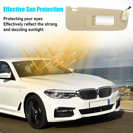 BMW 5 Series F10/F11 2010-2016 Right Sun Visor (with Mirror, Beige) | Jaronx