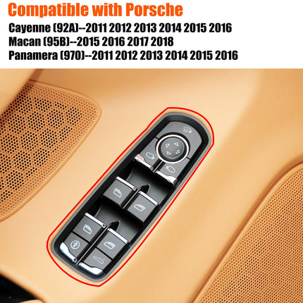 Porsche Driver Side Window Switch for Cayenne/Macan/Panamera, 7PP959858MDML (13 Pins, w/o Lane Assist), Master Power Window Control | Jaronx