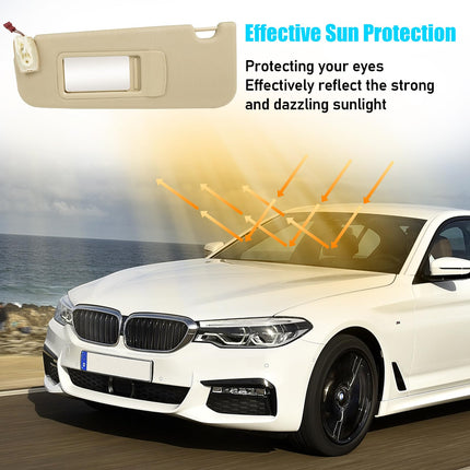 BMW Sun Visor for 5 Series F10/F11 2010-2016, Left Driver Side Sunvisor Replacement with Mirror for BMW 520i 523i 525i 528i 530i 535i 550i, 51167248857 (Beige, Left)| Jaronx