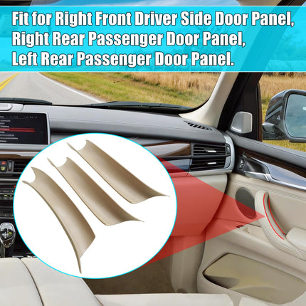 For BMW X5 F15/X6 F16 Door Handle Covers, 3PCS Left Driver & Right Passenger Side Door Pull Handle Covers for X5 F15 2014-2018, X6 F16 2015-2018 (Beige)| Jaronx