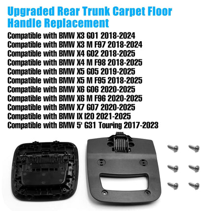 For BMW Trunk Mat Carpet Handle for X3 G01 2018-2024/X4 G02 2018-2025/X5 G05 2019-2025/X6 G06 X7 G07 2020-2025, Rear Trunk Mat Floor Carpet Handle Replacement for BMW 51479471108 | Jaronx