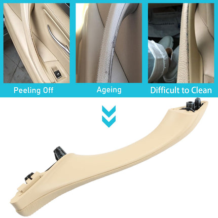 BMW 5 Series F10/F11 2010-2016 Left Rear Door Handle (Leather, Beige) | Jaronx