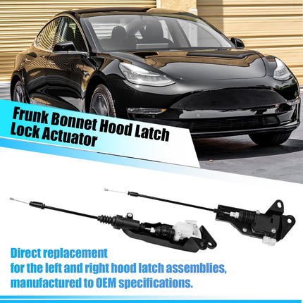 For Tesla Model 3 Front Hood Latch Actuator 2017-2022 Left &amp; Right 1098789-00-D 1098790-00-D,2PCS Driver Passenger Side Frunk Bonnet Hood Latch Lock Actuator Release w/ Cable for Tesla Model 3| Jaronx