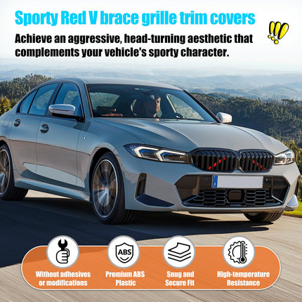 For BMW G20/G21 V-Brace Cover Red 2019-2024 | 330i 330e M340i Grill Insert – Jaronx