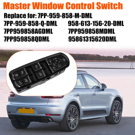 Porsche Driver Side Window Switch for Cayenne/Macan/Panamera, 7PP959858MDML (13 Pins, w/o Lane Assist), Master Power Window Control | Jaronx