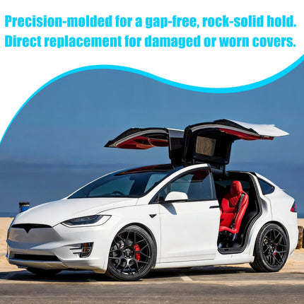 For Tesla Model X Mirror Cover Replacement 2016-2025, Left Driver Side Clip-on Rear View Mirror Cover Cap for Tesla Model X Accessories 1054430-11-D (White) | Jaronx