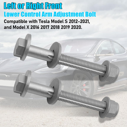 For Tesla Model S/X Front Lower Control Arm Bolt Replacement, M14x2.00x114 [10.9] - G720 2007106 Cam Suspension Bolt Assy for Tesla Model S 2012-2021, X 2016-2020 (2PCS)| Jaronx