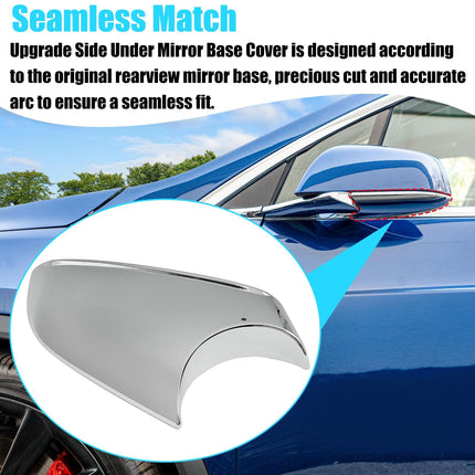 For Tesla Model X Side Mirror Bottom Cover 2016-2025, Left Driver Side Chrome Rearview Mirror Lower Base Covers Replacement for Tesla Model X Accessories 2177.3005 | Jaronx