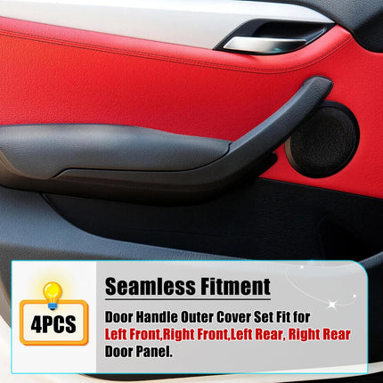 For BMW X1 Door Handle Cover Replacement for X1 E84 2008-2015, 4PCS Driver & Passenger Side Interior Door Grab Handle Trim Cover (Black)| Jaronx