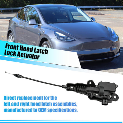 For Tesla Hood Latch Actuator Model 3 2017-2024 Model Y 2020-2024,1500398-00-J 1643071-00-A, 1PCS Front Hood Latch Lock Actuator Release Cable Compatible with Tesla 3/Y 2017-2024| Jaronx