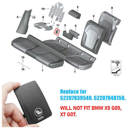 BMW X6 G06 Child Seat Anchor Cover 2020 - 2025, ISOFIX Rear Seat Latch Replacement for 52207939540 52207948756 | Jaronx