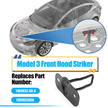 For Tesla Front Hood Lock Latch Striker for Model 3 2017-2020 | 1069032-00-A 106903200A, Front Hood Bonnet Latch Lock Striker Replacement for Tesla 3 Accessories| Jaronx