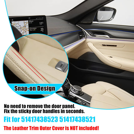 For BMW 5 Series G30 G31 Door Handle Covers 2017-2022 4PCS Beige,Interior Door Pull Handle Covers Compatible with BMW G30/G31/F90 M5 518d,520d,520i,525d,530d,530e,530i,540dX,540i,M550dX| Jaronx