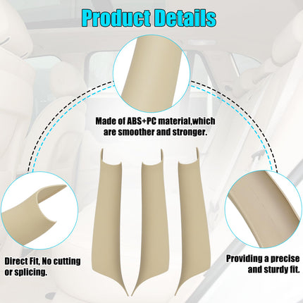 For BMW X5 F15/X6 F16 Door Handle Covers, 3PCS Left Driver & Right Passenger Side Door Pull Handle Covers for X5 F15 2014-2018, X6 F16 2015-2018 (Beige)| Jaronx