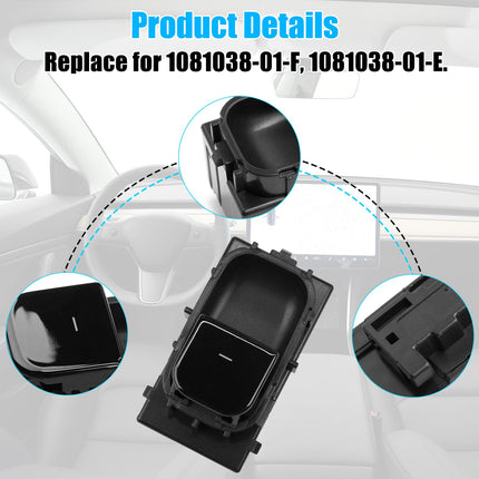 For Tesla Model 3 Window Switch 2017-2020, Front Right Passenger Side/Rear Door Power Window Control Switch Replace for 1081038-01-F, 1081038-01-E (Glossy Black)| Jaronx