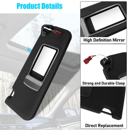 For BMW E90/E91/E84 Sun Visor Right 2005-15 w/ Mirror 51167252010(Black)| Jaronx