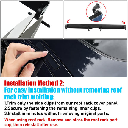 For BMW Roof Rack Port Cover for 5 Series G30/G31, 6'G32,7'G12 (Carbon Black), Painted Roof Rail Molding Trim Port Cap for BMW 530 540 640 740, Replace 51137443691, 51137443692| Jaronx