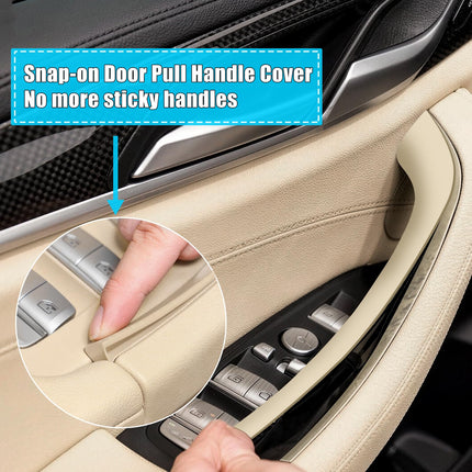 For BMW X3 G01/X4 G02 Door Handle Covers,2PCS Left/Right Interior Beige Door Pull Handle Covers for X3 G01 2017-2024,X4 G02 2017-2024| Jaronx