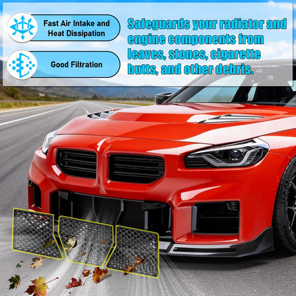 For BMW M2 Front Bumper Lower Grille Mesh Guard 2023 2024 2025, 3 PCS Center Lower Bumper Mesh Grill Guards Replacement Compatible with BMW G87 M2 Accessories (Carbon Fiber Pattern) | Jaronx