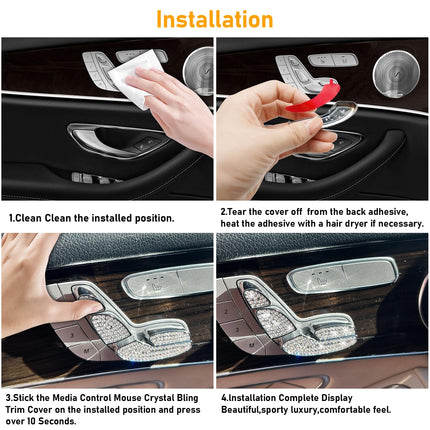 Mercedes Benz Bling Seat Adjust Button Covers & Door Lock Covers for W205, X253, C253, GLC Class | Jaronx