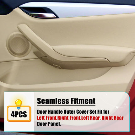 For BMW X1 Door Handle Cover Replacement for X1 E84 2008-2015, 4PCS Driver & Passenger Side Interior Door Grab Handle Trim Cover (Beige)| Jaronx