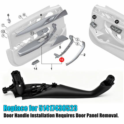 For BMW 5 Series G30/G31/F90 Front Left Door Pull Handle Black 2017-2022 | Jaronx