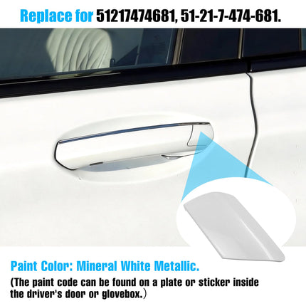 For BMW Door Handle Key Hole Cover (Mineral White Metallic) 7' G11 G12 2016-2022, Front Left Exterior Door Lock Cover for BMW 730 740 745 750 760 Handle Keyhole Cap 51217474681 | Jaronx
