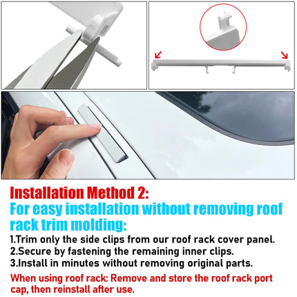 For BMW Roof Rack Port Cover for 5 Series G30/G31, 6'G32,7'G12(Mineral White Metallic), Painted Roof Rail Molding Trim Port Cap for BMW 530 540 640 740, Replace 51137443691| Jaronx