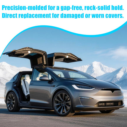 For Tesla Model X Mirror Cover Replacement 2016-2025, Right Passenger Side Clip-on Rear View Mirror Cover Cap for Tesla Model X Accessories 1054431-00-D (Midnight Silver)| Jaronx