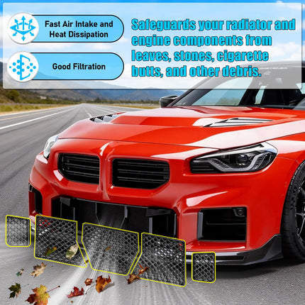 For BMW M2 G87 Front Bumper Lower Grille Mesh Guard 2023 2024 2025, 5 PCS Carbon Fiber Pattern Center Lower Bumper Mesh Grille Kit  | Jaronx