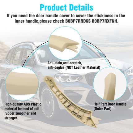 BMW X3 G01/X4 G02 Left Door Handle Cover, 1PCS Front/Rear Interior Outer Cover for X3 2017 - 2024/X4 2018 - 2024 (NOT Leather) | Jaronx