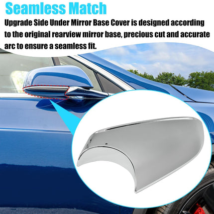 For Tesla Model X Side Mirror Bottom Cover 2016-2025, Right Passenger Side Chrome Rearview Mirror Lower Base Covers Replacement for Tesla Model X Accessories 2177.3006 | Jaronx