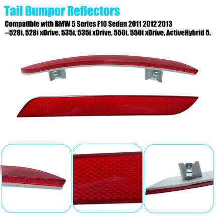 BMW 5-Series F10 Rear Reflector Pair 2011-2013 | 63147203237 38 | Jaronx