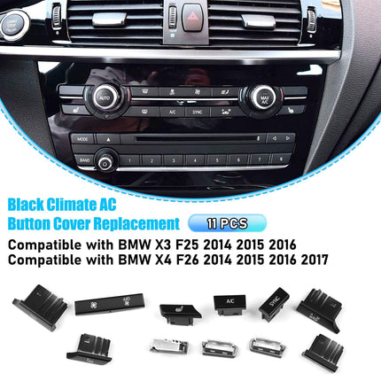 For BMW Climate AC Buttons X3 F25 2014-2016/X4 F26 2014-2017 11PCS,A/C Climate Control Air Conditioning Panel Switch Buttons Replacement Compatible with BMW X3 F25/X4 F26 fit for 64116825513| Jaronx